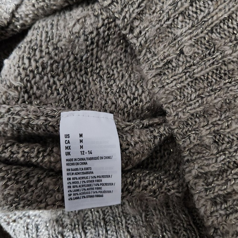 American Eagle Tunic Sweater Womens Beige Deep V Neck Knit Cottagecore Y2K New - Picture 11 of 15